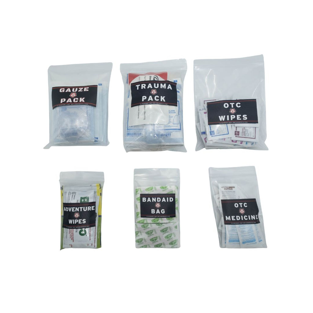 Refuge Medical Adventure First Aid Kit - Components included in the Adventure Kit