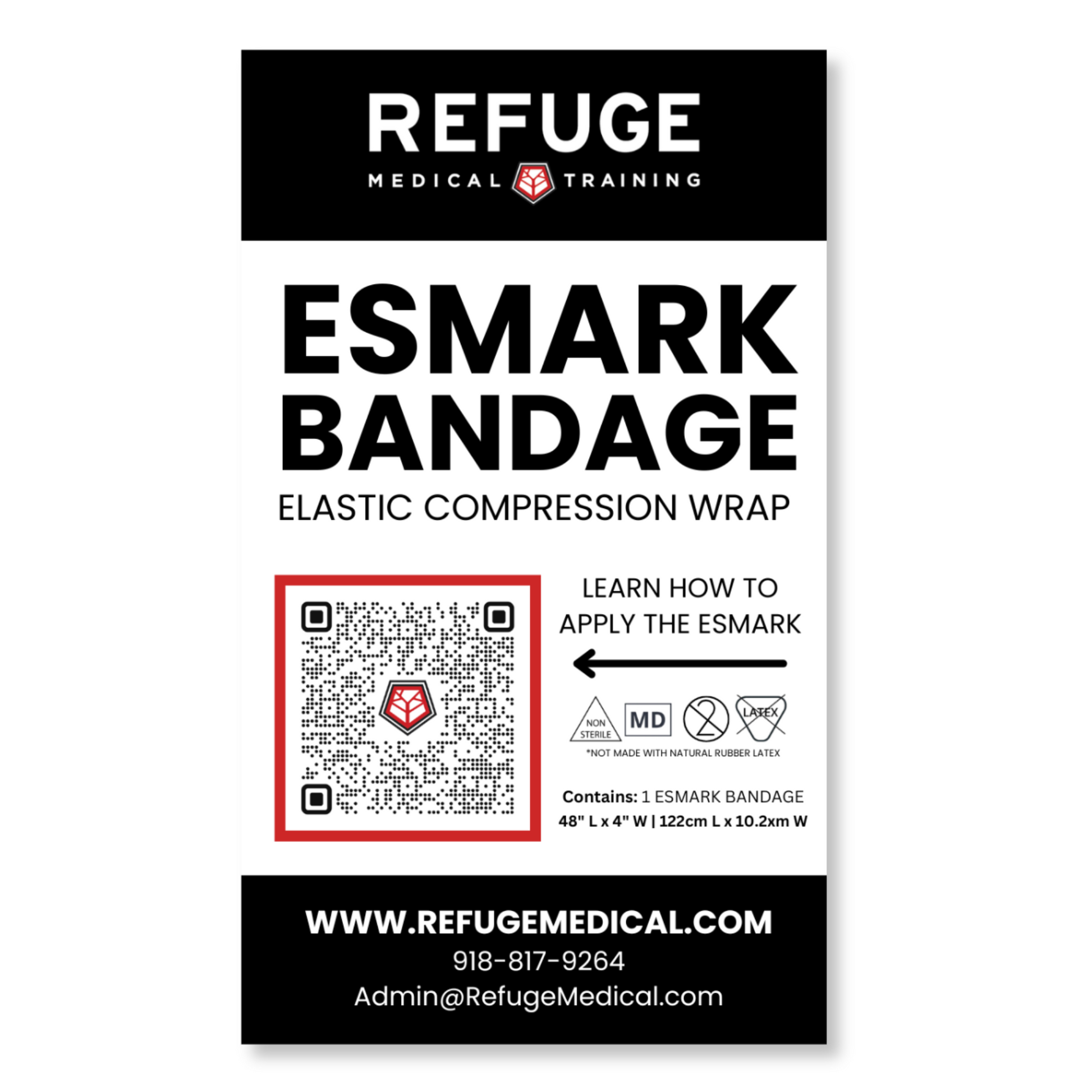 ESMARK bandage label with product information