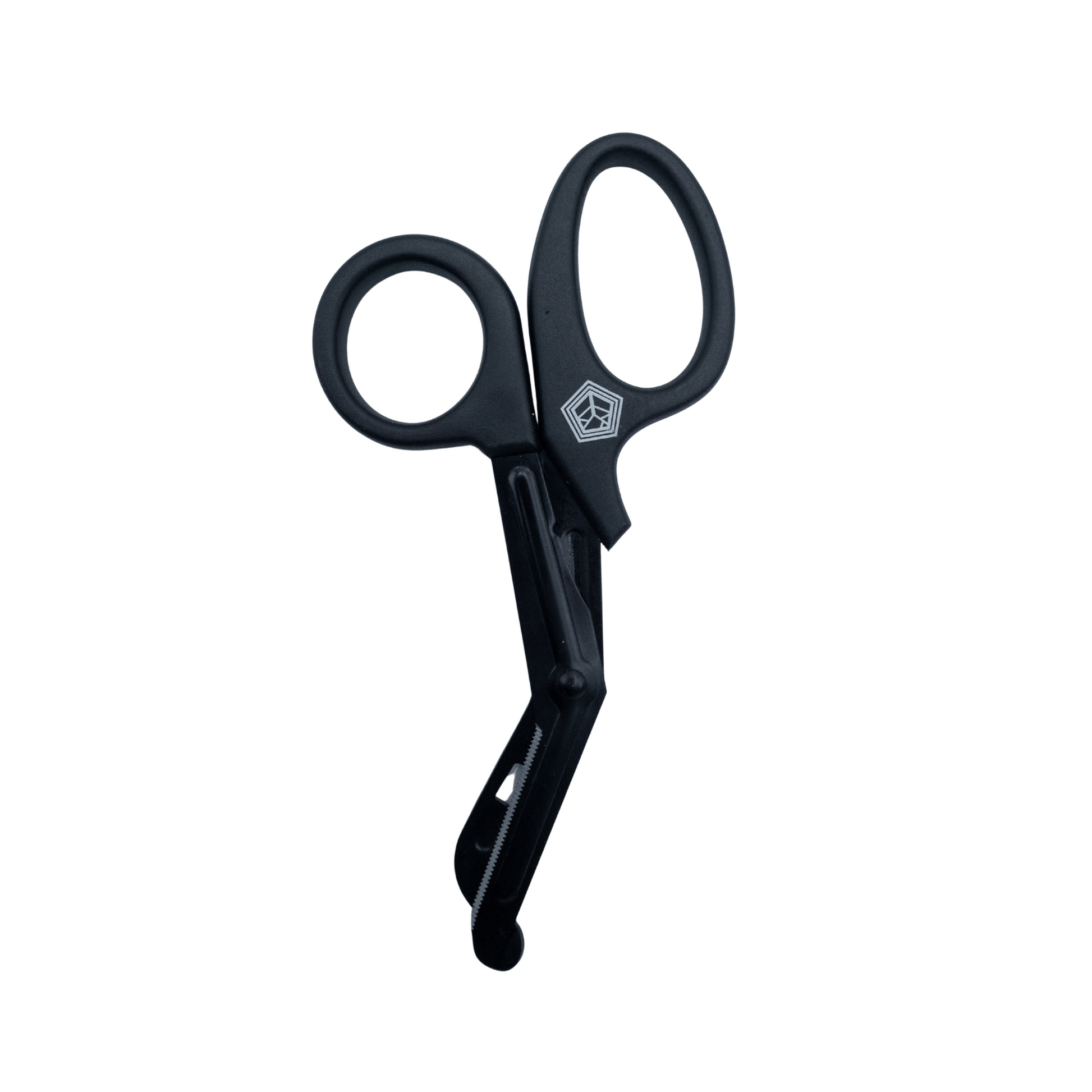 Black trauma shears with Refuge logo
