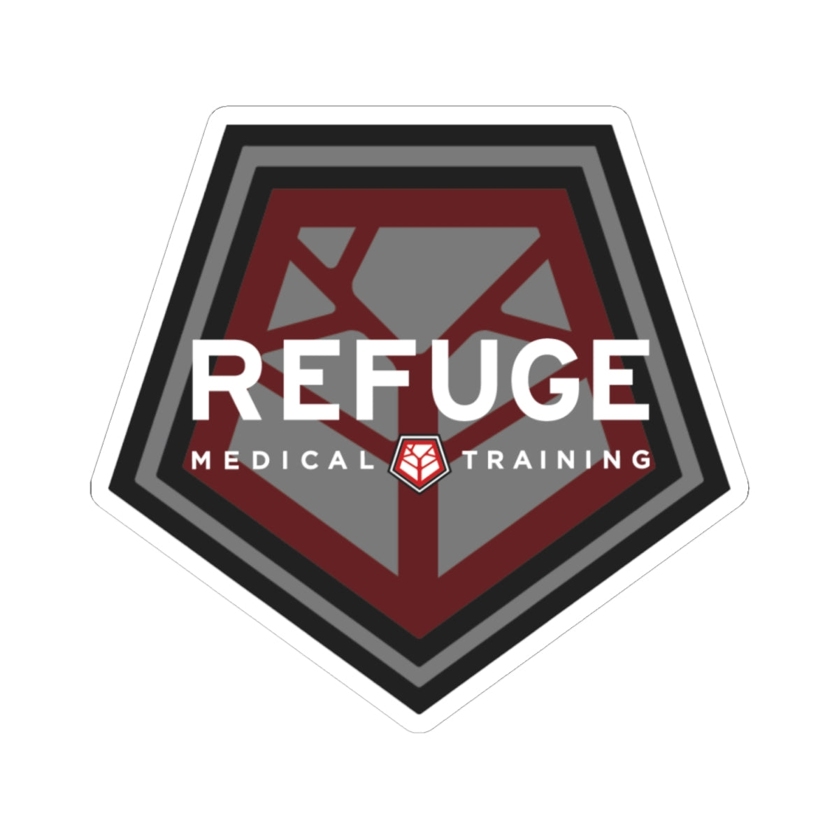Refuge Medical logo sticker 4" x 4"