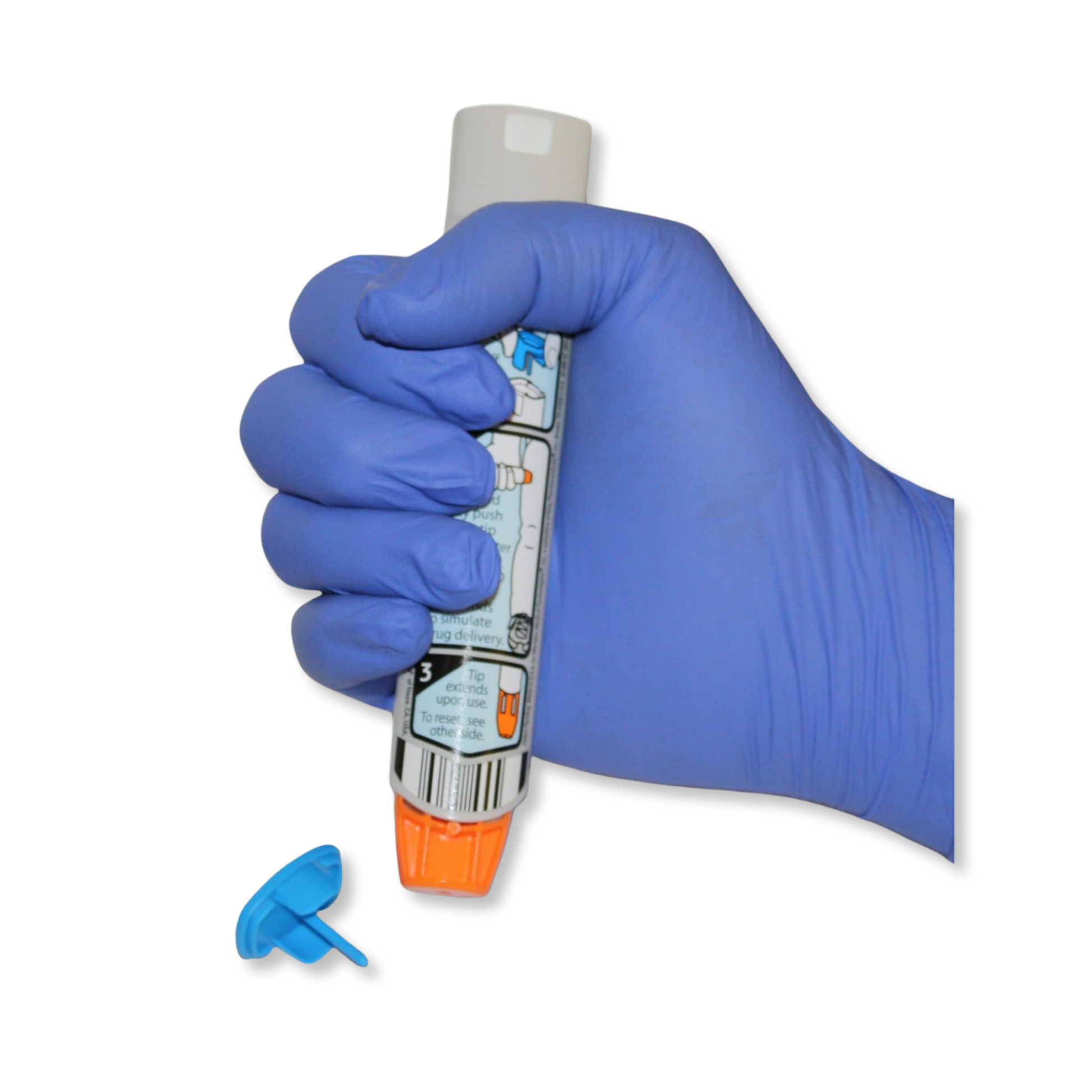Epipen Trainer - gloved hand holding