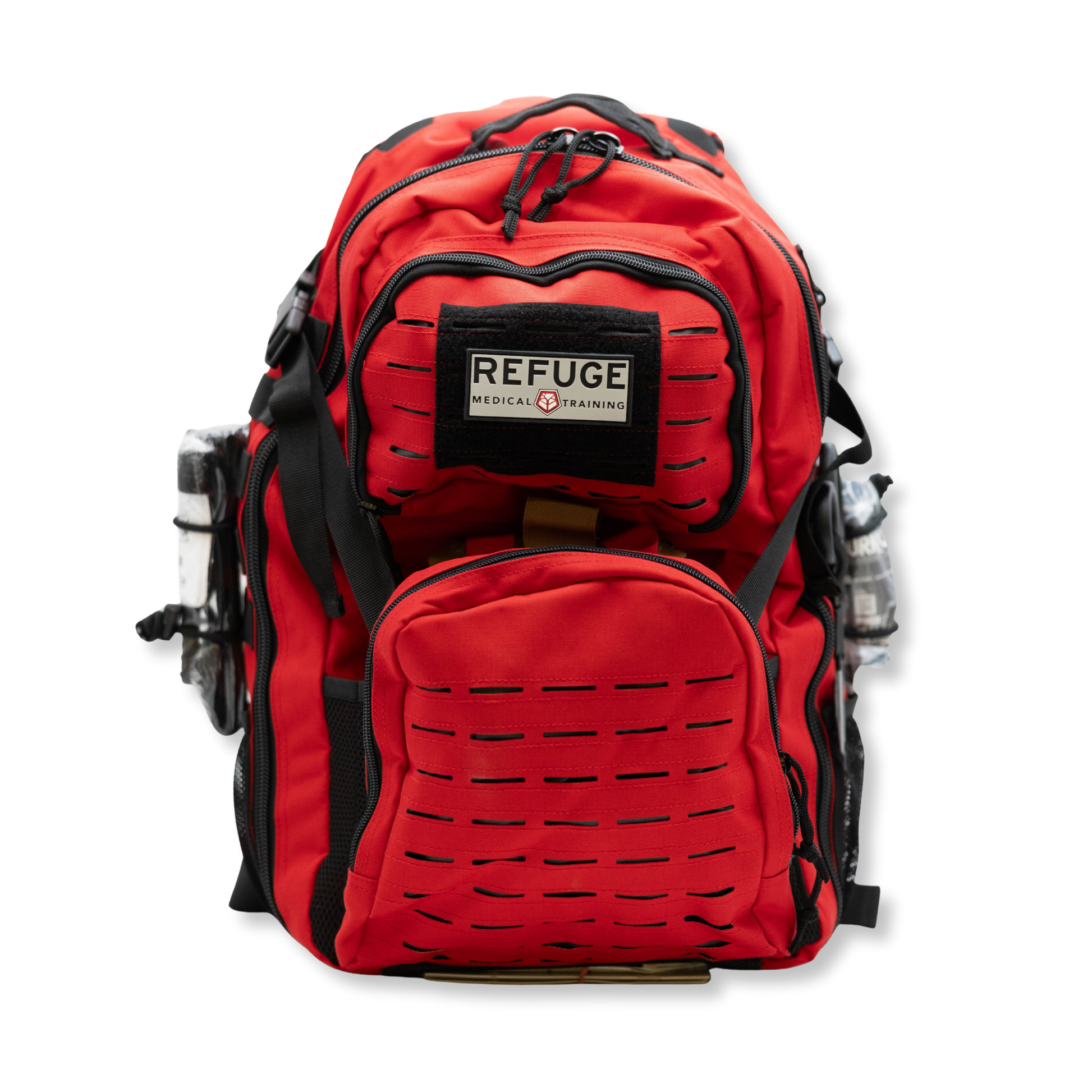 Refuge Medical Field Medic First Aid Backpack - Red with Refuge Medical Patch