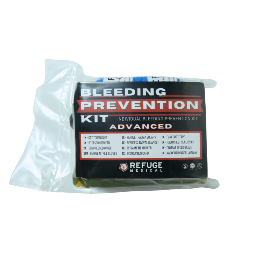 Refuge Medical Bleeding Prevention Kit Vacuum Sealed First Aid Kit - Advanced