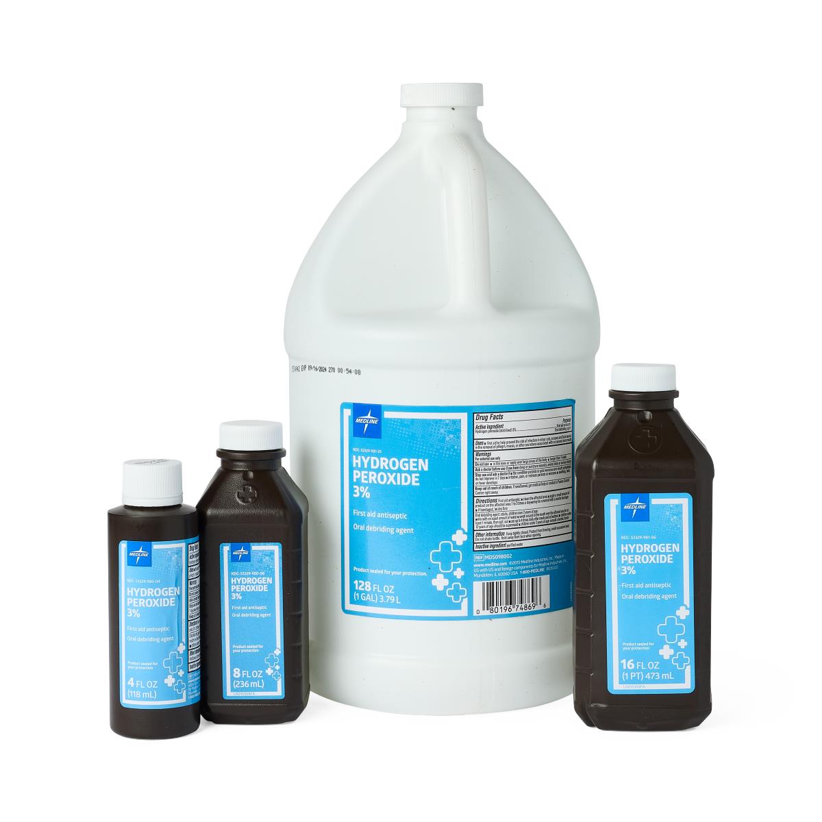 Hydrogen Peroxide 3% variety of bottle sizes - 4oz, 8oz, 16oz, 128oz