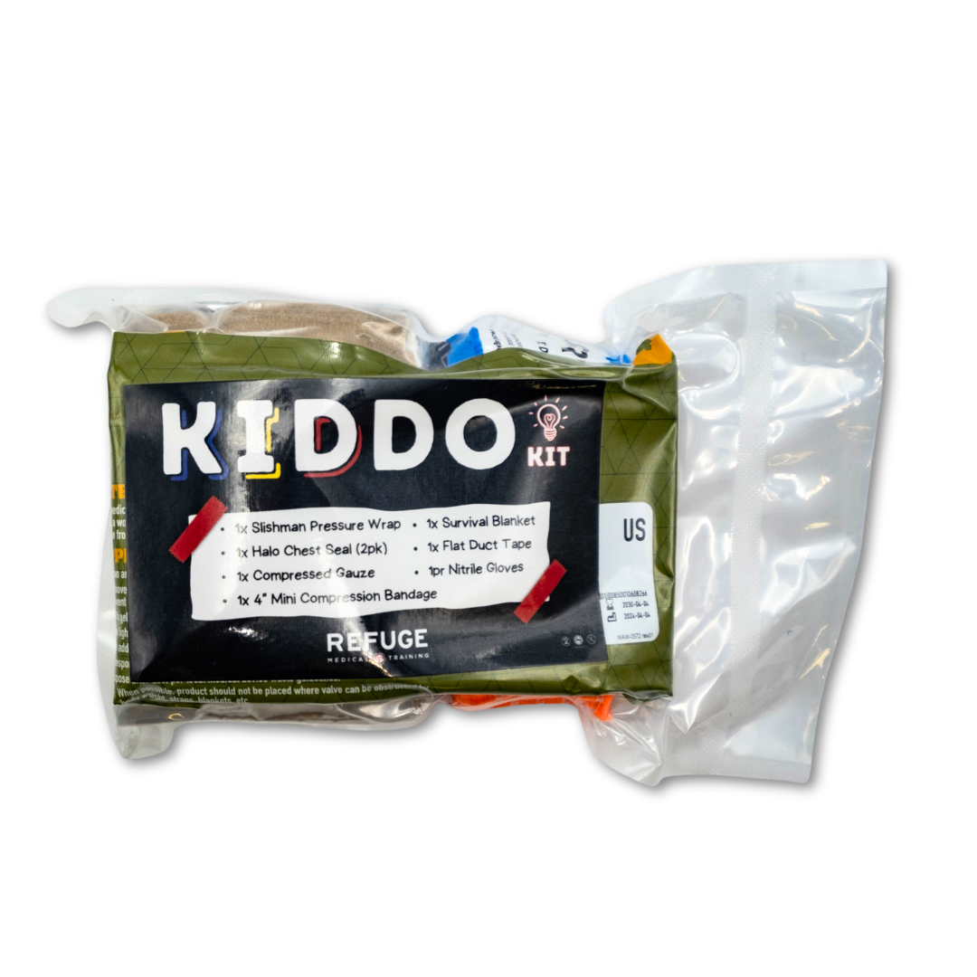 Refuge Medical KIDDO Kit Vacuum Sealed First Aid Kit - front