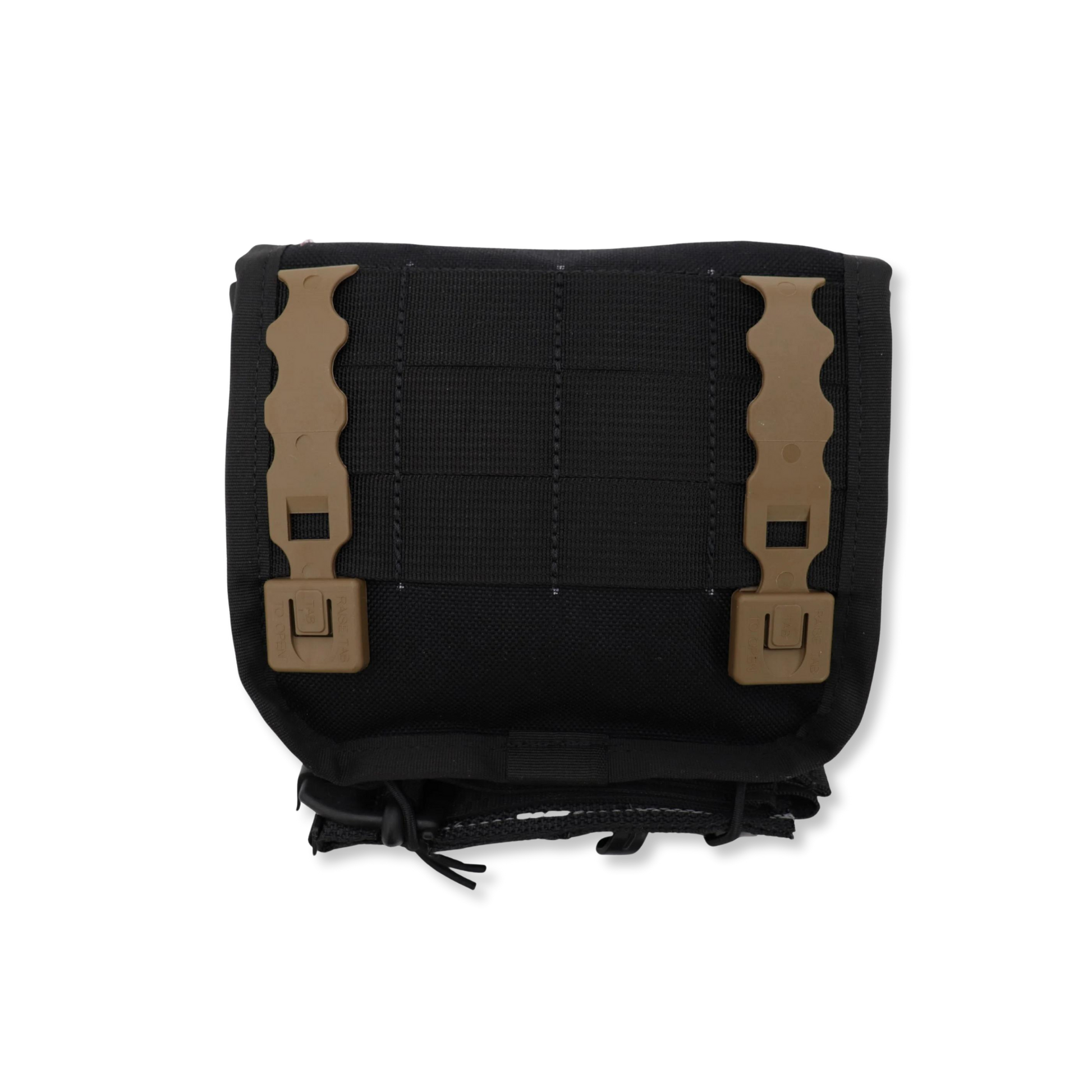 Refuge Medical SOB FAK First Aid Kit - Black (back) showing mounting MOLL-E straps