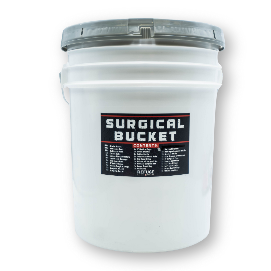 Refuge Medical Surgical Bucket First Aid Kit - front