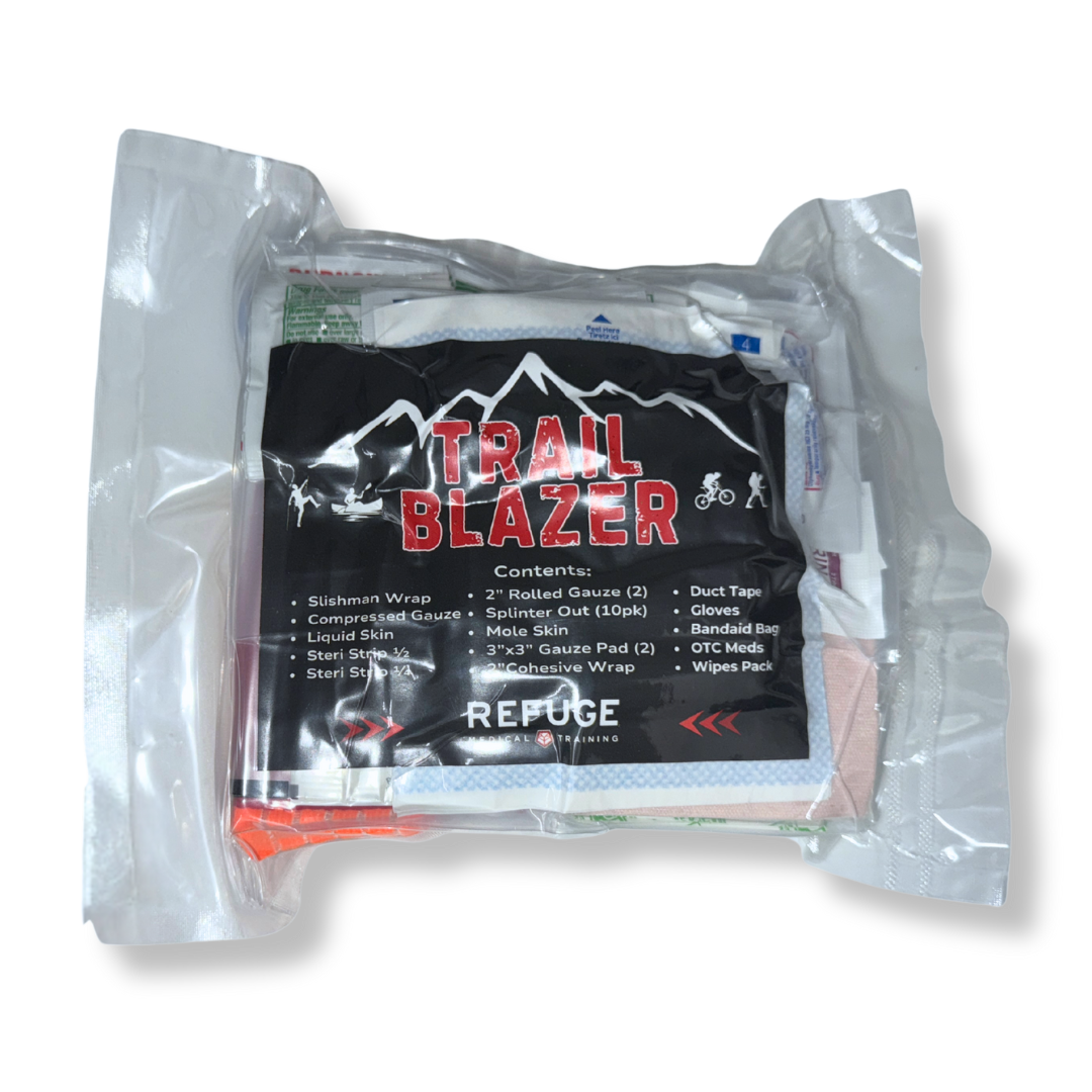 Refuge Medical Trail Blazer Kit Vacuum Sealed First Aid Kit - front