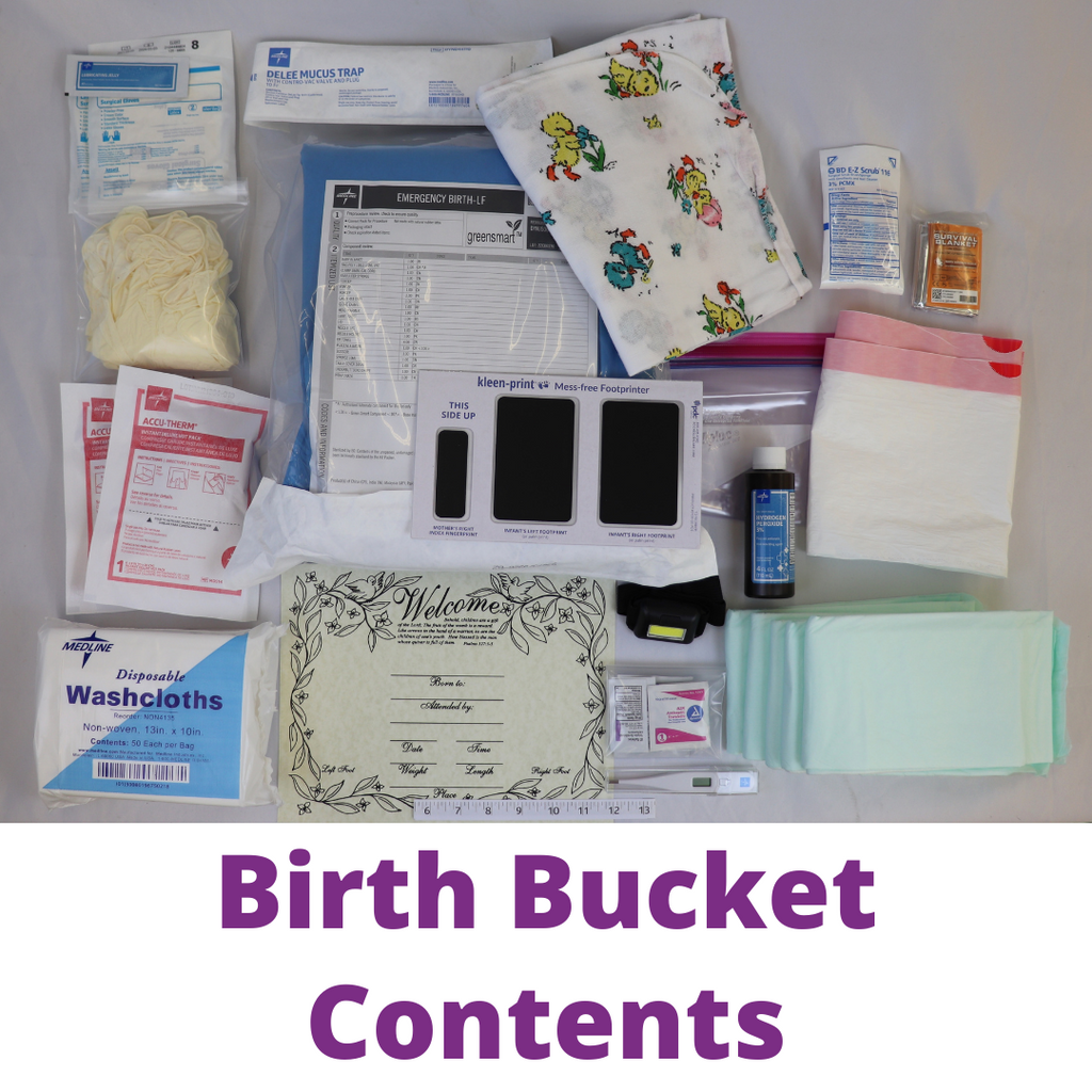 Refuge Medical Birth and Postpartum Bucket First Aid - Birth Bucket components included