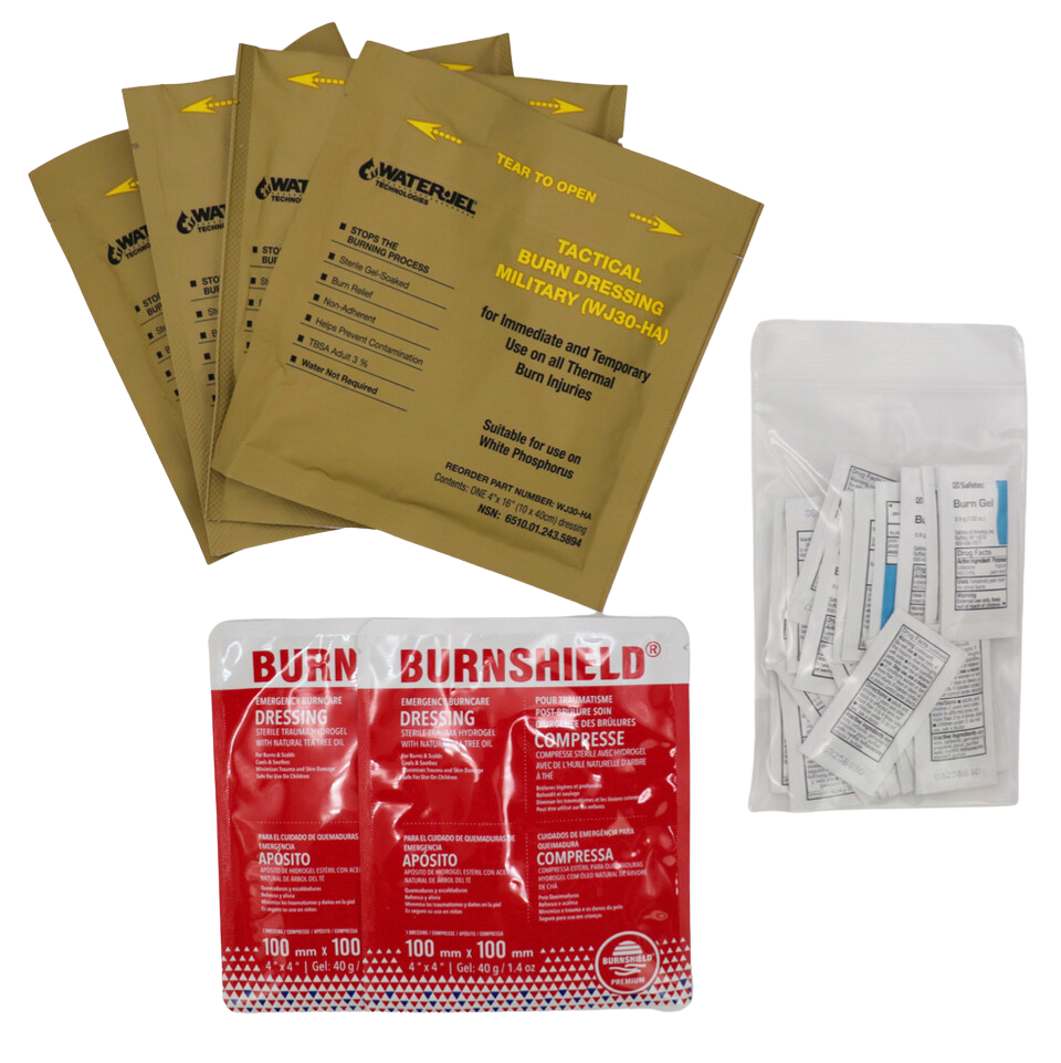 components included in burn dressing set