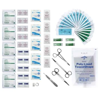 76pc suture and surgical set -  components included